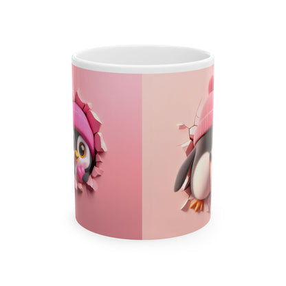 Cute Penguin Ceramic Mug - Perfect Gift for Animal Lovers - Valentine Gift (11oz)