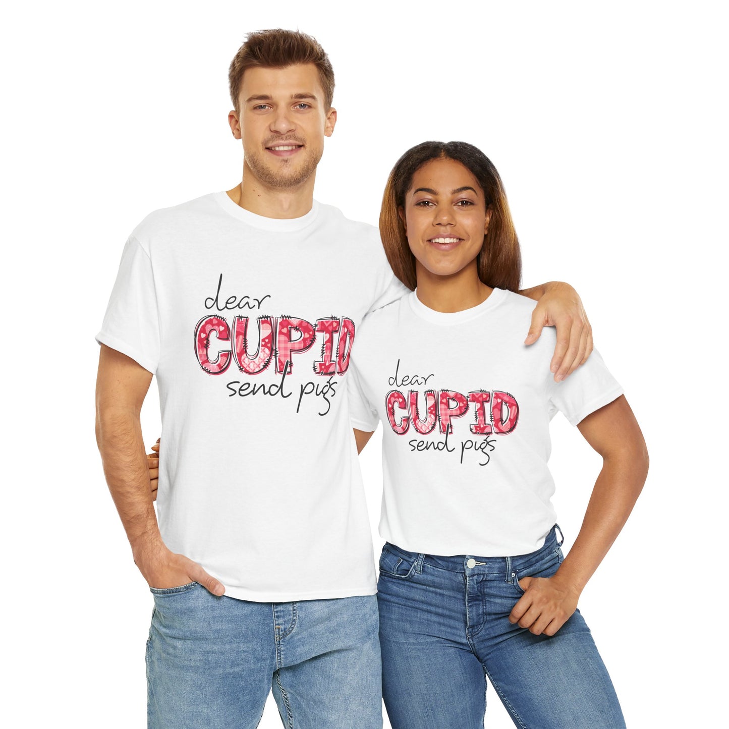 Dear Cupid Unisex Heavy Cotton Tee - Cute Valentine's Day Shirt