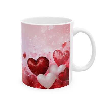 Romantic Heart Ceramic Mug - Perfect Gift for Valentine's Day, Anniversaries & Love Celebrations