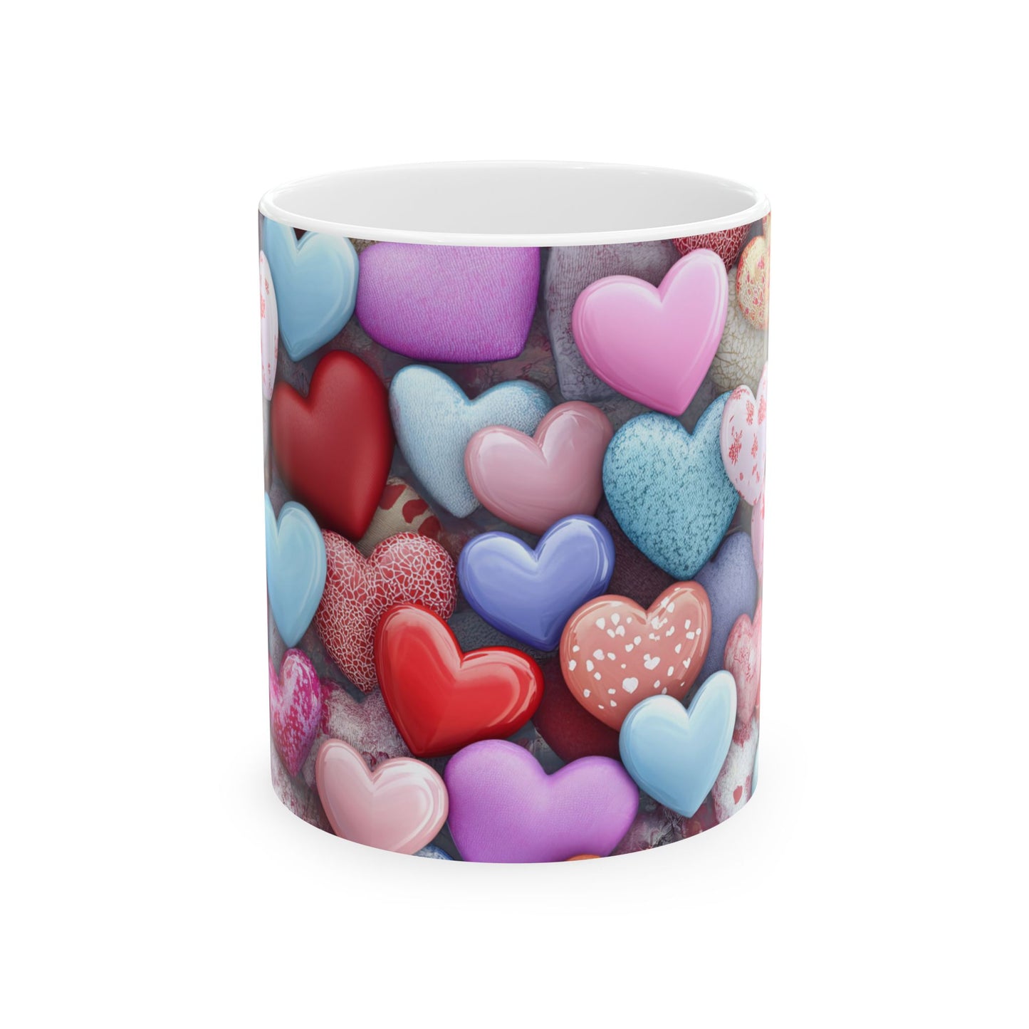 Colorful Heart Pattern Ceramic Mug - Perfect for Loved Ones and Celebrations - Valentine Gift