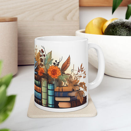 Cozy Bookshelf Ceramic Mug - Cute Coffee Cup for Book Lovers - Valentine Gift