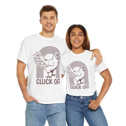 Funny "Cluck Off" Chicken Unisex Heavy Cotton Tee - Perfect for Poultry Lovers