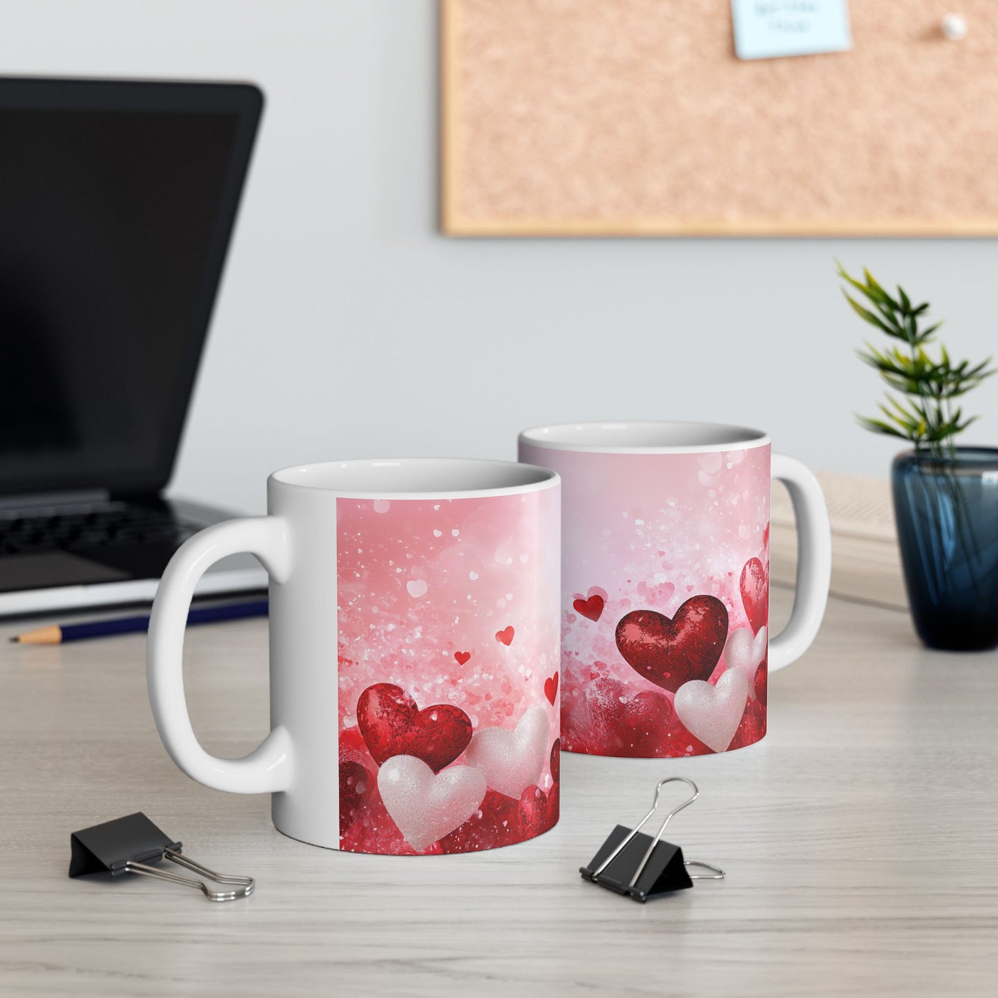 Romantic Heart Ceramic Mug - Perfect Gift for Valentine's Day, Anniversaries & Love Celebrations