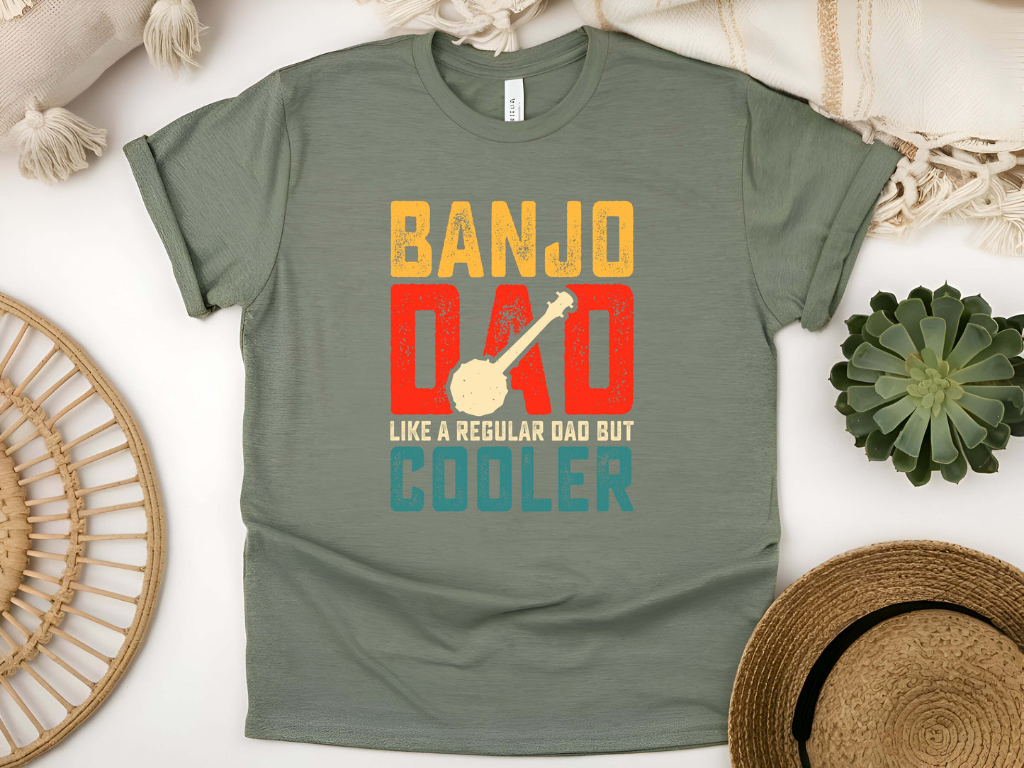 Banjo Dad T-Shirt – Funny Father’s Day Gift, Banjo Player Shirt, Bluegrass Music Tee, Dad Musician Gift, Folk Instrument Lover Shirt