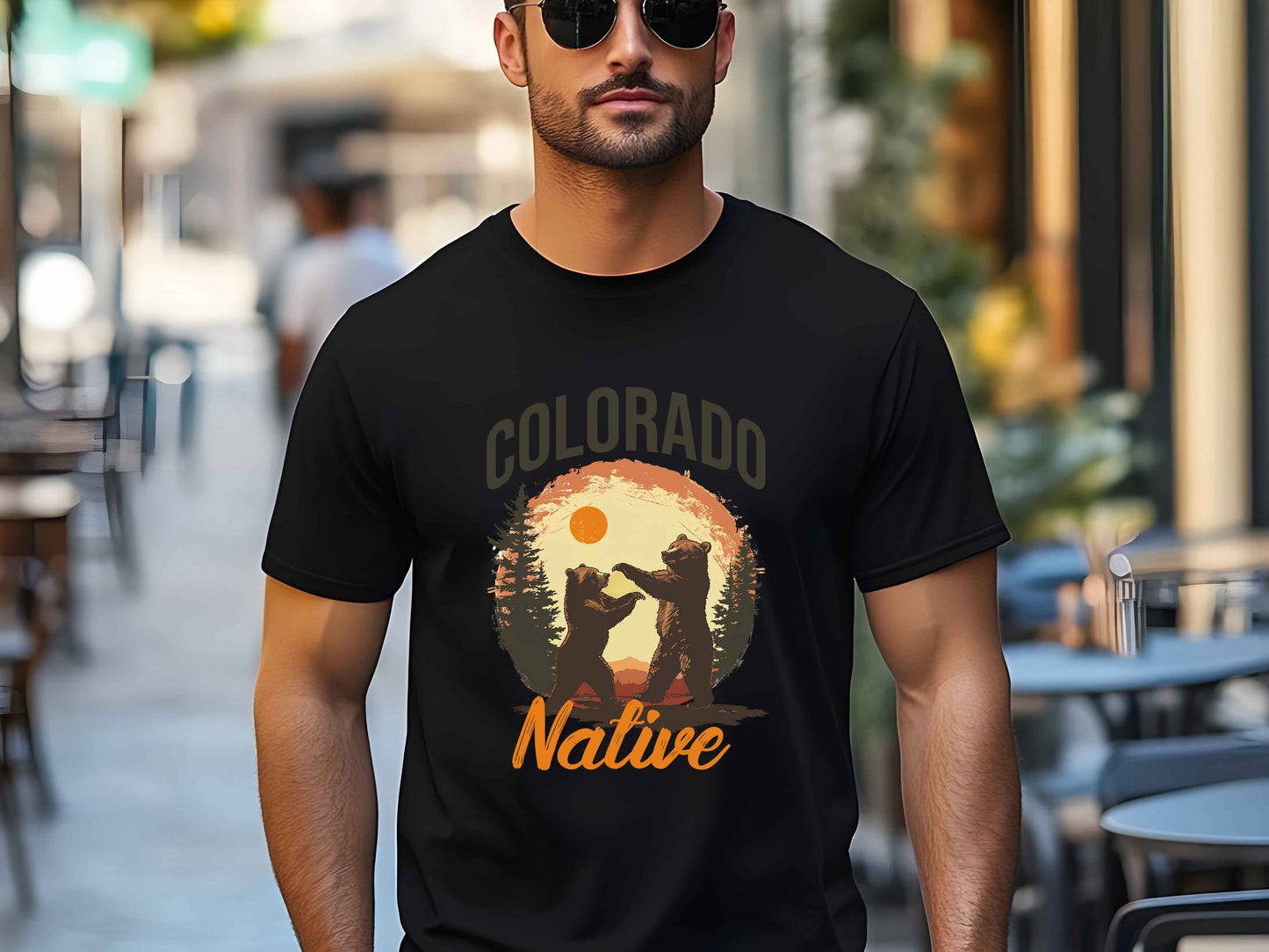 Colorado Native Bear T-Shirt – Outdoor Hiking Tee, Wildlife Mountain Adventure Shirt, Nature Lover Gift, Unisex Camping Graphic Tee