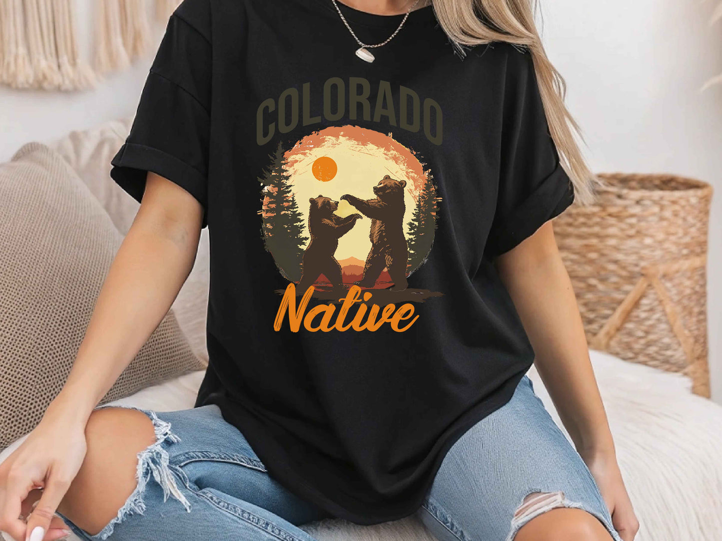 Colorado Native Bear T-Shirt – Outdoor Hiking Tee, Wildlife Mountain Adventure Shirt, Nature Lover Gift, Unisex Camping Graphic Tee