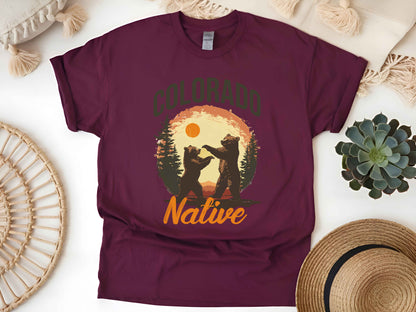 Colorado Native Bear T-Shirt – Outdoor Hiking Tee, Wildlife Mountain Adventure Shirt, Nature Lover Gift, Unisex Camping Graphic Tee