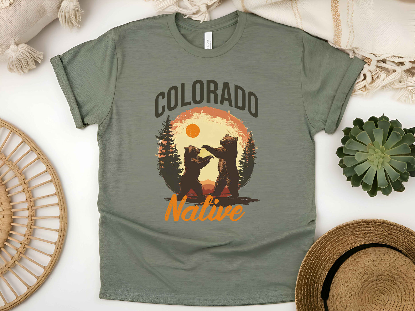 Colorado Native Bear T-Shirt – Outdoor Hiking Tee, Wildlife Mountain Adventure Shirt, Nature Lover Gift, Unisex Camping Graphic Tee