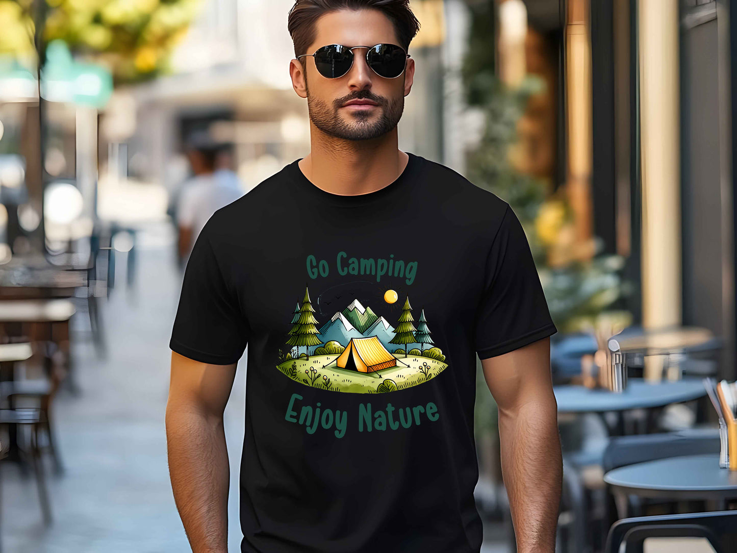 Go Camping Shirt, Enjoy Nature Tee, Funny Outdoor Adventure T-Shirt, Hiking Camper Gift, Unisex Wilderness Camping Life Tee