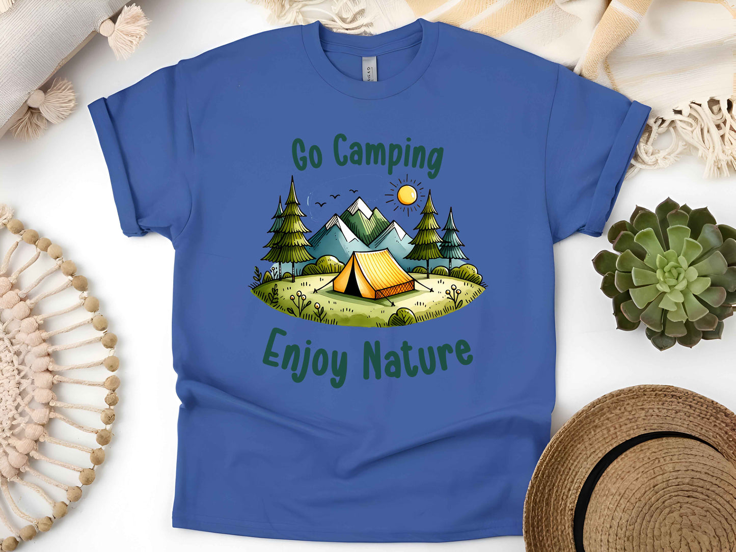 Go Camping Shirt, Enjoy Nature Tee, Funny Outdoor Adventure T-Shirt, Hiking Camper Gift, Unisex Wilderness Camping Life Tee