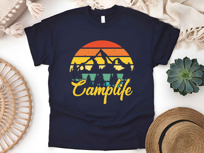 Retro Camping Shirt, Hiking Nature Tee, Outdoor Adventure T-Shirt, Vintage Wilderness Gift, Unisex Mountain Explorer Tee