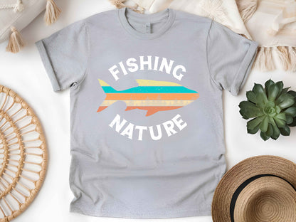 "Fishing & Nature" Vintage T-Shirt – Retro Fisherman Tee for Outdoor & Fishing Lovers