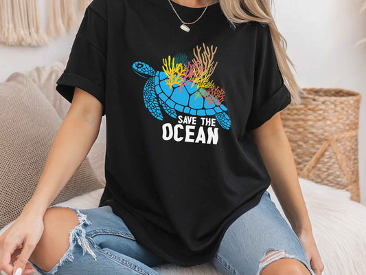 Save Our Ocean Turtle Shirt, Protect Sea Life Tee, Nature Lover Unisex T-Shirt, Marine Conservation Gift, Eco-Friendly Activist Shirt