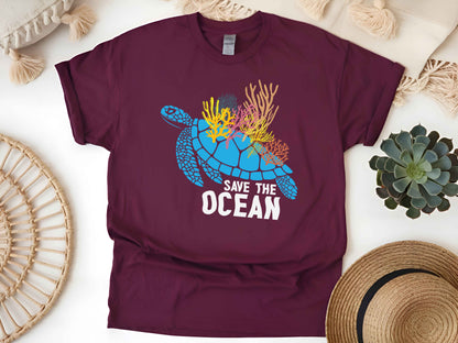 Save Our Ocean Turtle Shirt, Protect Sea Life Tee, Nature Lover Unisex T-Shirt, Marine Conservation Gift, Eco-Friendly Activist Shirt