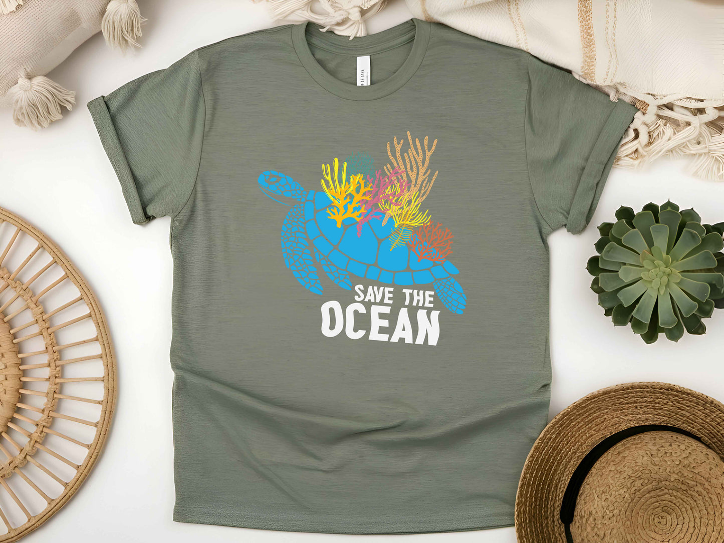 Save Our Ocean Turtle Shirt, Protect Sea Life Tee, Nature Lover Unisex T-Shirt, Marine Conservation Gift, Eco-Friendly Activist Shirt