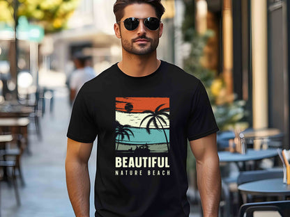 Vintage Summer Beach Tee, Retro Nature T-Shirt, Unisex Ocean Lover Shirt, Scenic Vacation Gift, Eco-Friendly Coastal Graphic Tee