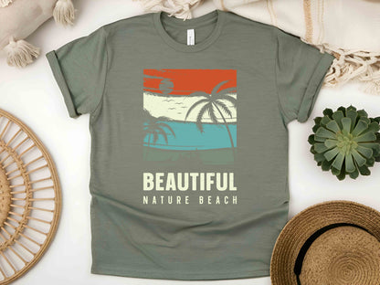 Vintage Summer Beach Tee, Retro Nature T-Shirt, Unisex Ocean Lover Shirt, Scenic Vacation Gift, Eco-Friendly Coastal Graphic Tee