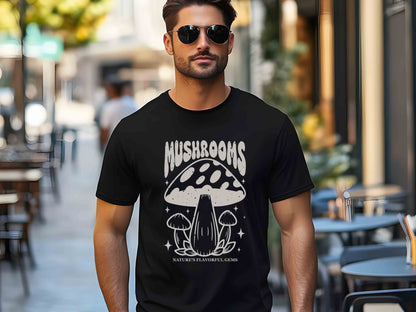 Mushroom Nature T-Shirt, Fungi Lover Graphic Tee, Unisex Forager Shirt, Mycology Gift, Adventure Hiking Mushroom Tee, Eco-Friendly