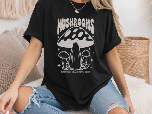 Mushroom Nature T-Shirt, Fungi Lover Graphic Tee, Unisex Forager Shirt, Mycology Gift, Adventure Hiking Mushroom Tee, Eco-Friendly