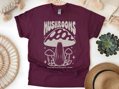 Mushroom Nature T-Shirt, Fungi Lover Graphic Tee, Unisex Forager Shirt, Mycology Gift, Adventure Hiking Mushroom Tee, Eco-Friendly