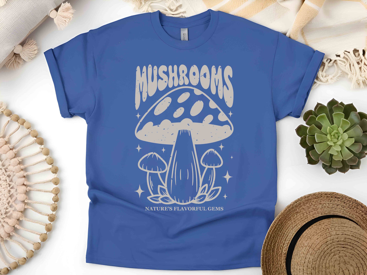 Mushroom Nature T-Shirt, Fungi Lover Graphic Tee, Unisex Forager Shirt, Mycology Gift, Adventure Hiking Mushroom Tee, Eco-Friendly