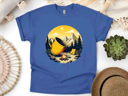 Morning Coffee in Nature T-Shirt – Unisex Eco-Friendly Tee for Outdoor and Coffee Enthusiasts