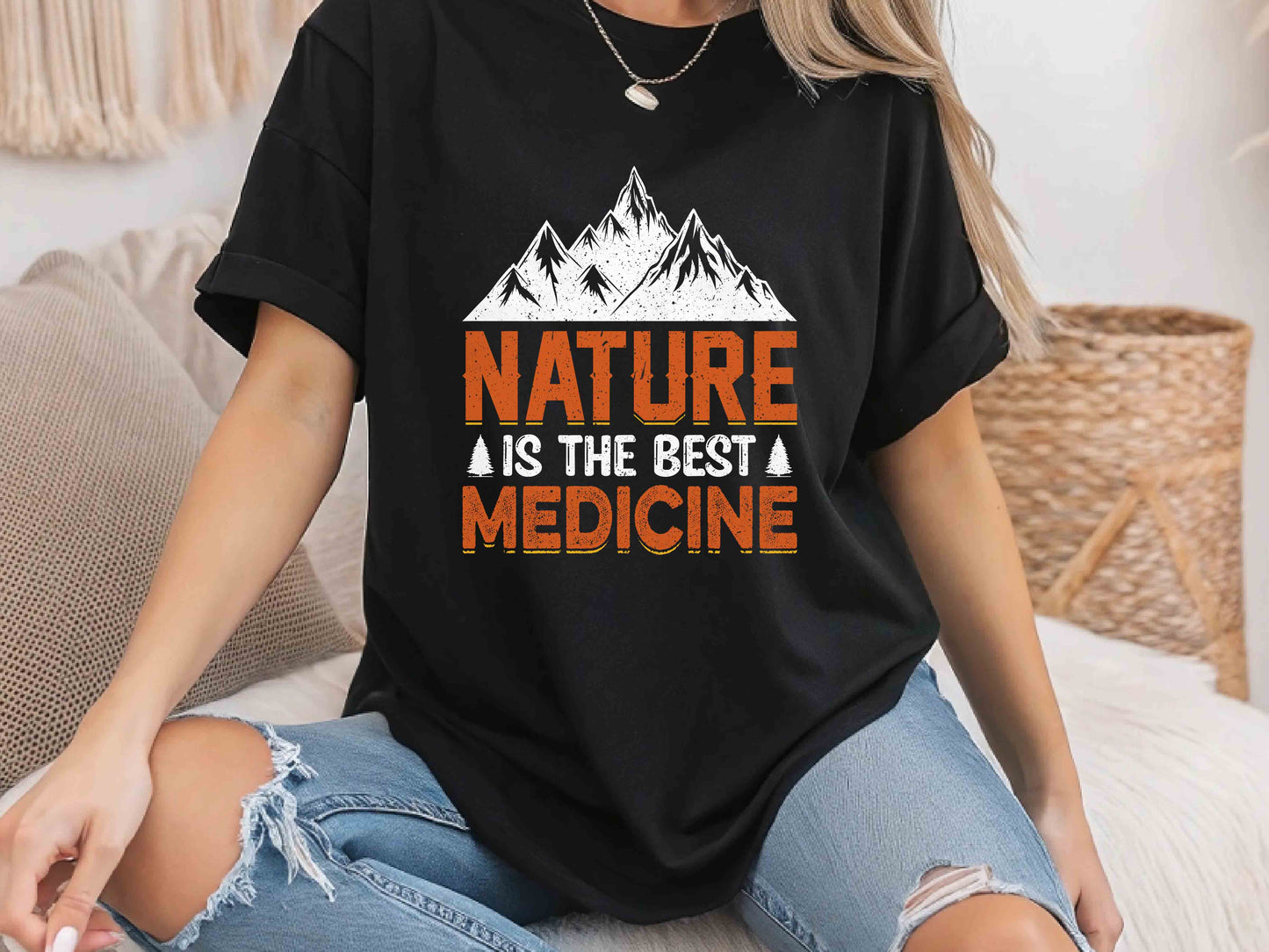 Nature is the Best Medicine T-Shirt – Unisex Eco-Friendly Tee for Outdoor Enthusiasts and Wellness Advocates