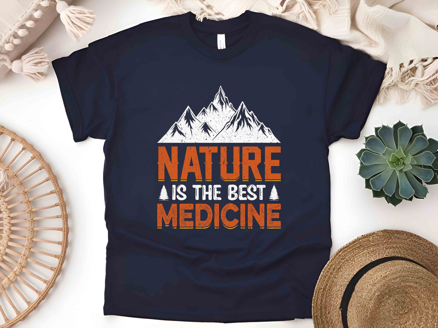 Nature is the Best Medicine T-Shirt – Unisex Eco-Friendly Tee for Outdoor Enthusiasts and Wellness Advocates