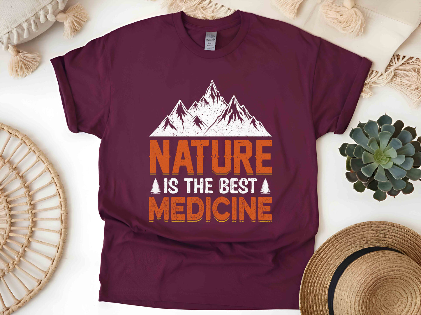 Nature is the Best Medicine T-Shirt – Unisex Eco-Friendly Tee for Outdoor Enthusiasts and Wellness Advocates