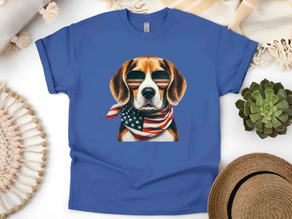 Patriotic Beagle Dog T-Shirt with American Flag – Unisex Eco-Friendly Tee for Dog Lovers and Patriots