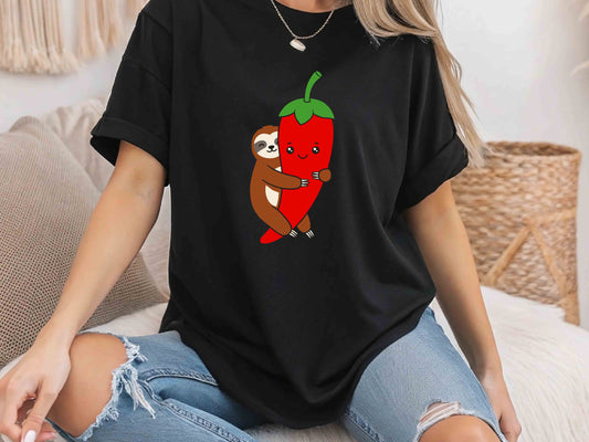 Spicy Sloth Chili Pepper T-Shirt – Funny Hot Sauce Lover Tee