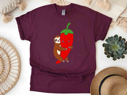 Spicy Sloth Chili Pepper T-Shirt – Funny Hot Sauce Lover Tee