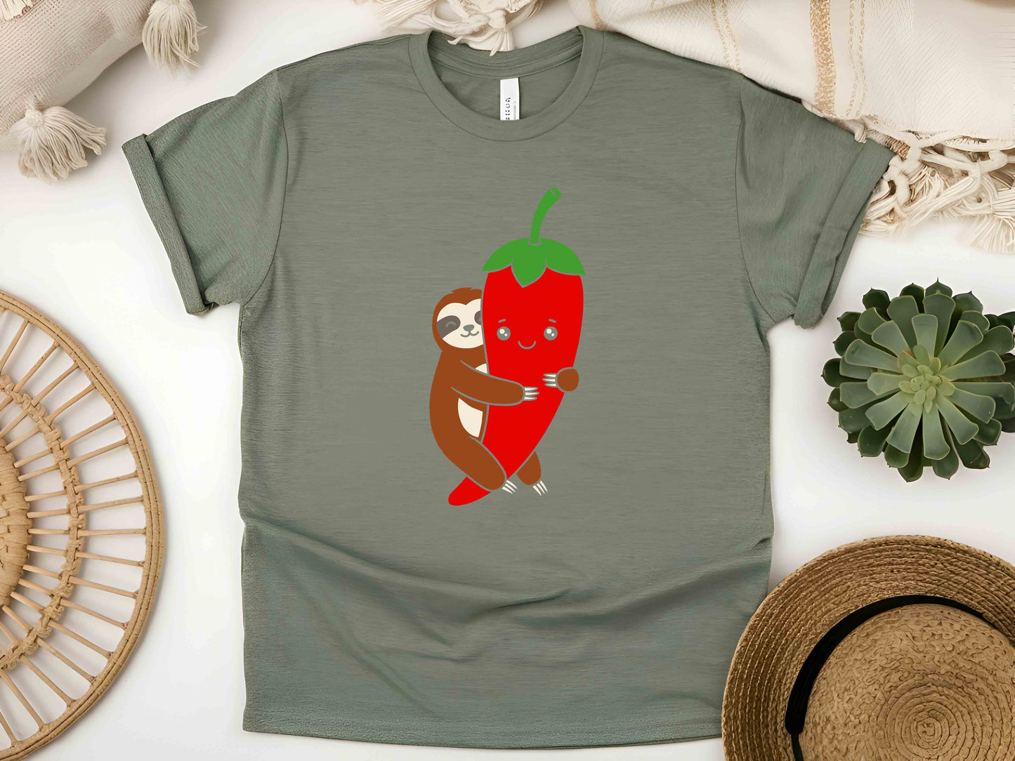 Spicy Sloth Chili Pepper T-Shirt – Funny Hot Sauce Lover Tee