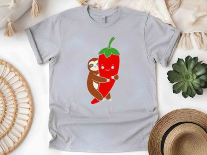 Spicy Sloth Chili Pepper T-Shirt – Funny Hot Sauce Lover Tee