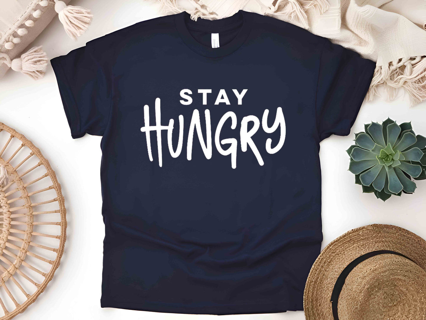 Stay Hungry T-Shirt, Motivational Graphic Tee, Unisex Hustle Shirt, Entrepreneur Mindset Tee, Fitness Gym Inspiration Gift