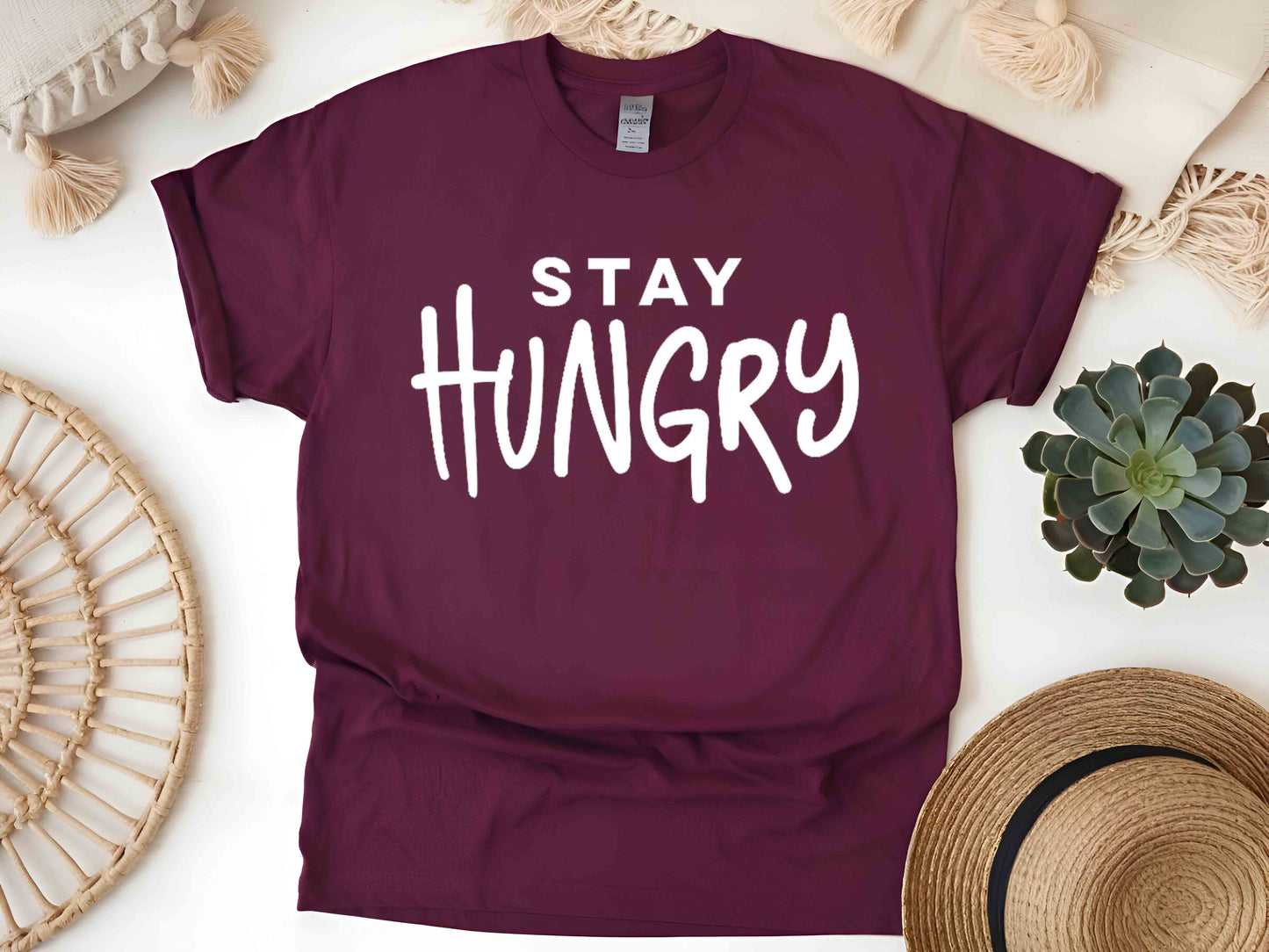 Stay Hungry T-Shirt, Motivational Graphic Tee, Unisex Hustle Shirt, Entrepreneur Mindset Tee, Fitness Gym Inspiration Gift