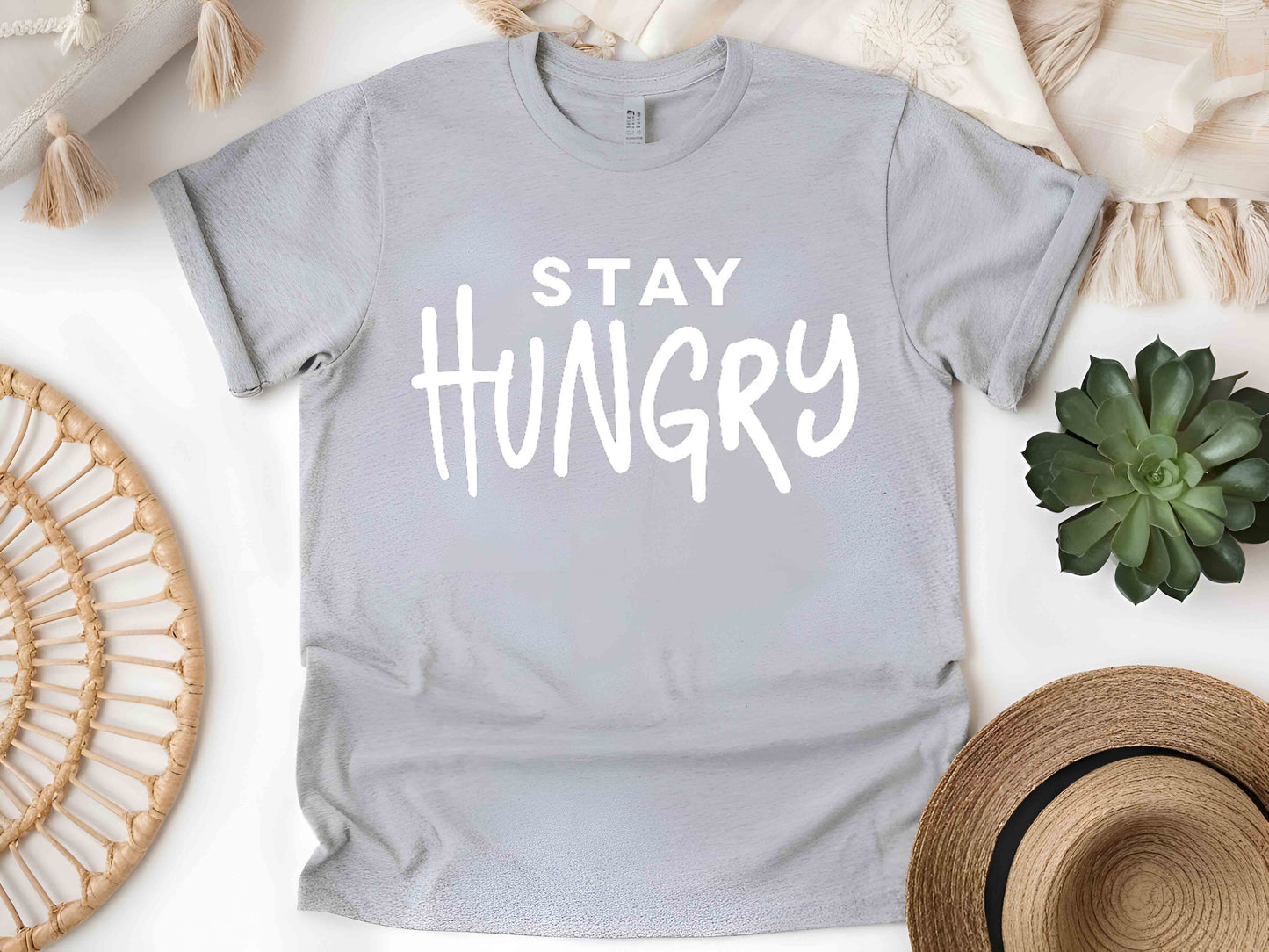 Stay Hungry T-Shirt, Motivational Graphic Tee, Unisex Hustle Shirt, Entrepreneur Mindset Tee, Fitness Gym Inspiration Gift