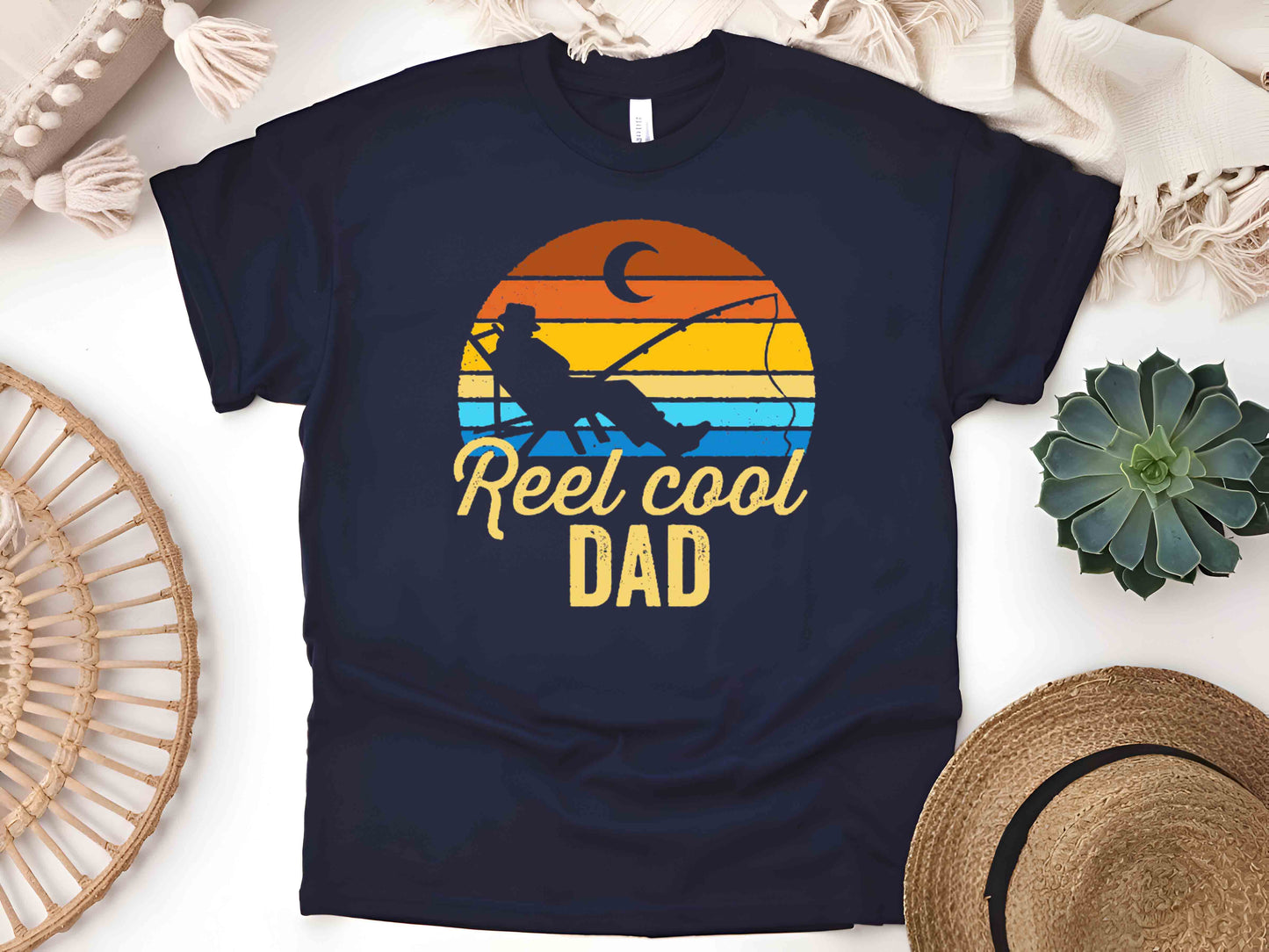 Reel Cool Dad T-Shirt, Funny Fishing Dad Tee, Unisex Father's Day Gift, Fisherman Graphic Shirt, Outdoor Adventure Dad Tee