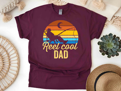 Reel Cool Dad T-Shirt, Funny Fishing Dad Tee, Unisex Father's Day Gift, Fisherman Graphic Shirt, Outdoor Adventure Dad Tee