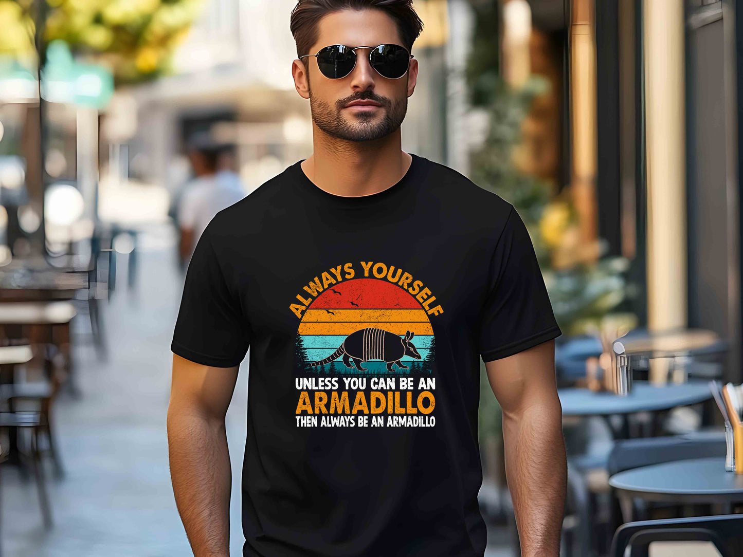 Vintage Armadillo T-Shirt, Retro Animal Lover Tee, "Always Be Yourself Unless You Can Be an Armadillo" Unisex Graphic Shirt, Funny Wildlife Gift