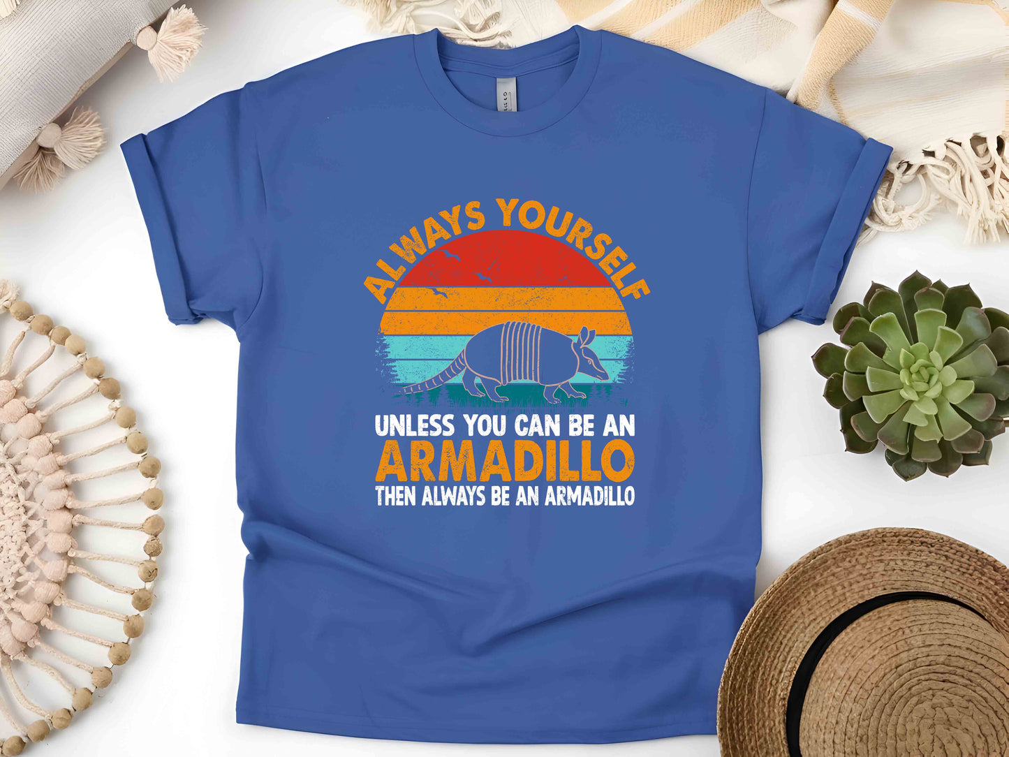 Vintage Armadillo T-Shirt, Retro Animal Lover Tee, "Always Be Yourself Unless You Can Be an Armadillo" Unisex Graphic Shirt, Funny Wildlife Gift