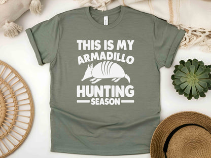 Armadillo Hunting Season Funny T-Shirt – Retro Wildlife Graphic Tee, Unisex Humor Apparel, Perfect Gift for Hunters and Armadillo Enthusiasts