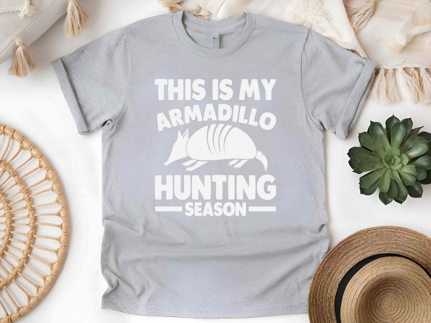 Armadillo Hunting Season Funny T-Shirt – Retro Wildlife Graphic Tee, Unisex Humor Apparel, Perfect Gift for Hunters and Armadillo Enthusiasts