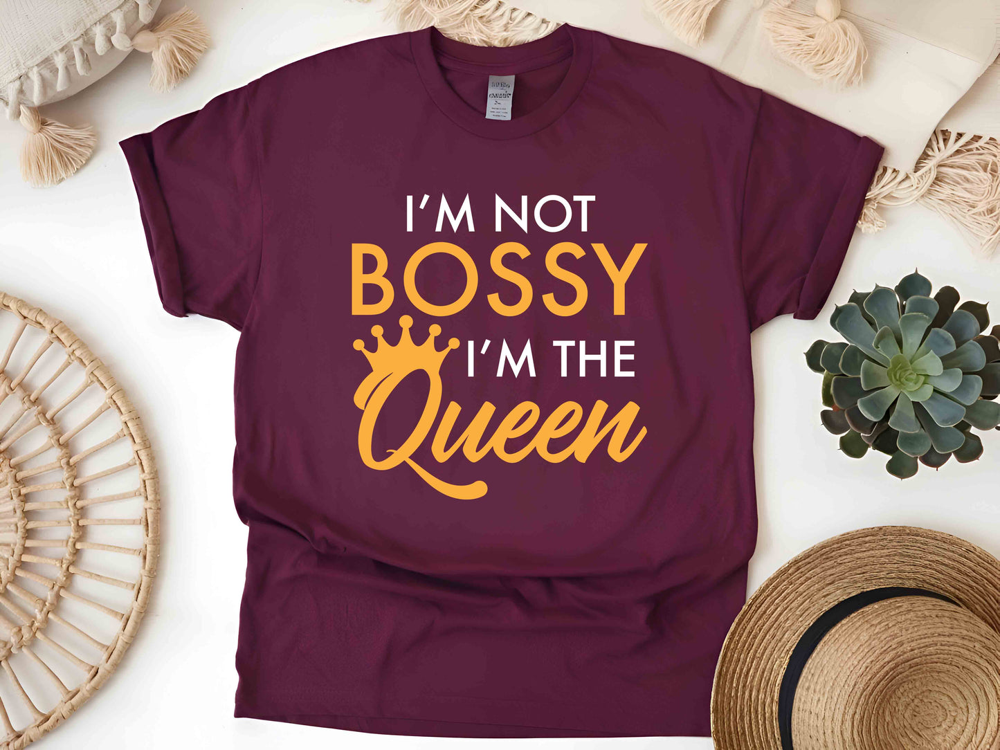 I'm Not Bossy, I'm the Queen T-Shirt – Funny Mom and Teacher Tee, Perfect Gift for Her