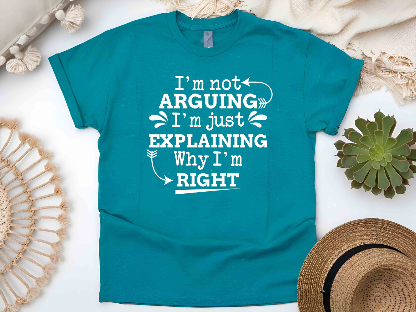 I'm Not Arguing I'm Just Explaining Why I'm Right Funny T-Shirt Sarcastic Humor Tee Unisex Gift for Family and Friends