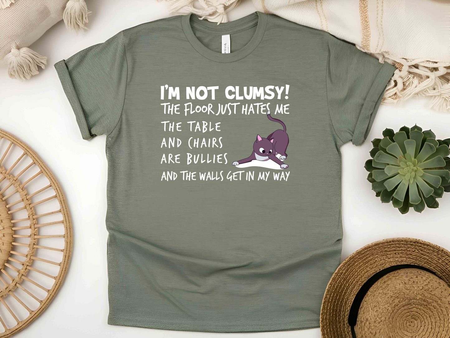 I'm Not Clumsy The Floor Just Hates Me T-Shirt – Funny Sarcastic Tee, Unisex Humor Shirt, Perfect Gift for Clumsy Friends and Family