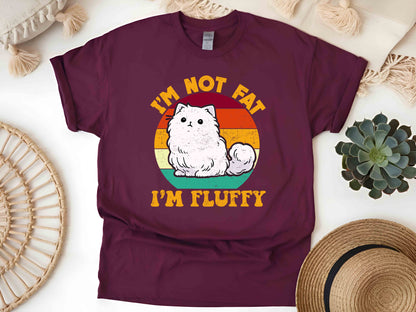 I'm Not Fat I'm Just Fluffy T-Shirt – Cute Cat Humor Tee, Playful Unisex Shirt, Funny Gift for Cat Lovers and Fluffy Friends