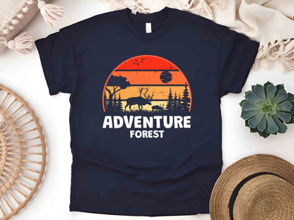 Wildlife Lover Shirt – Deer and Forest Silhouette Tee, Perfect Gift for Nature Enthusiasts and Outdoor Adventurers