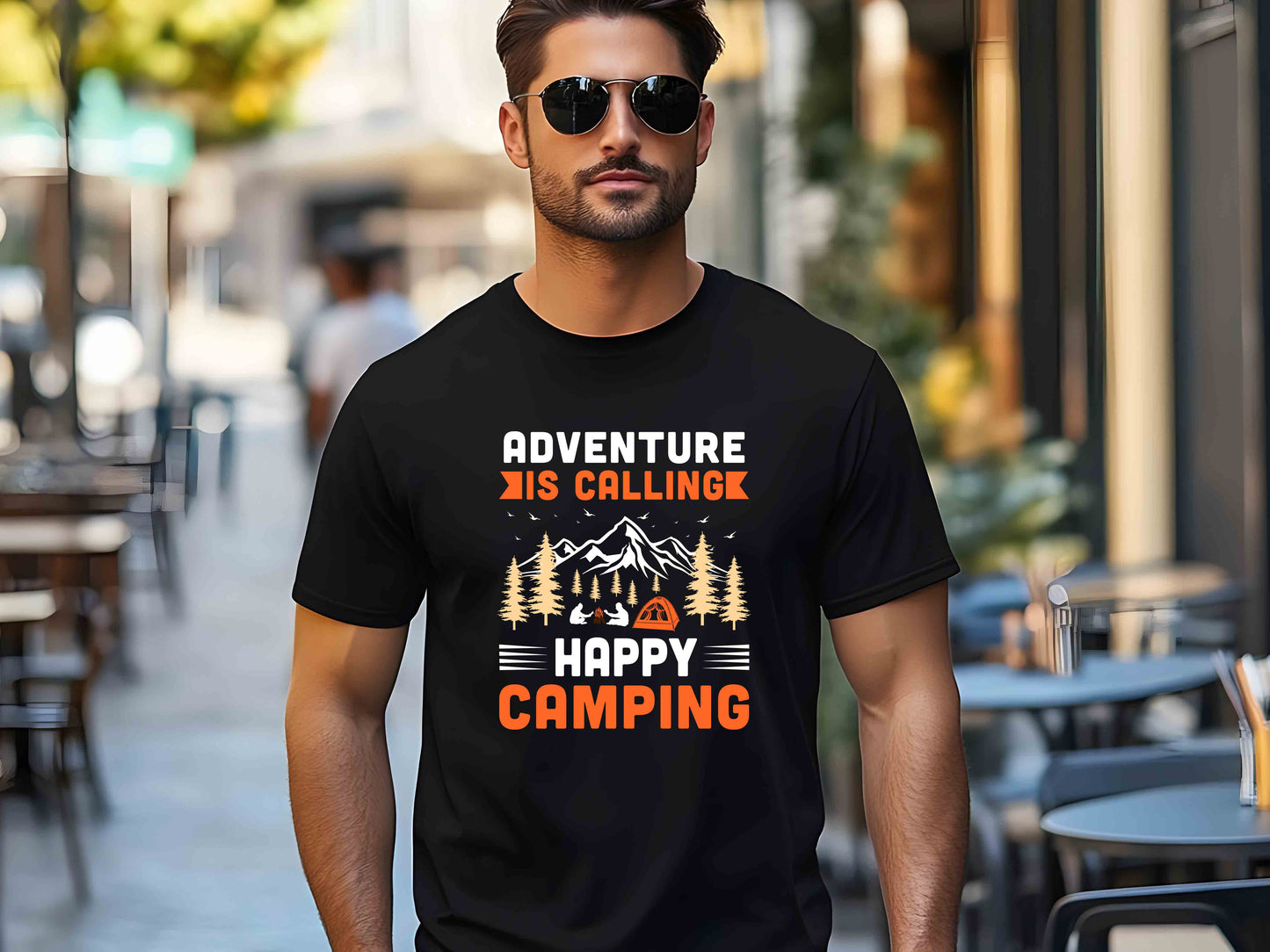 Adventure Is Calling Nature Lover Shirt Camping Hiking Tee Outdoor Explorer Gift Unisex Heavy Cotton T-Shirt