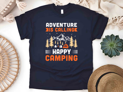 Adventure Is Calling Nature Lover Shirt Camping Hiking Tee Outdoor Explorer Gift Unisex Heavy Cotton T-Shirt